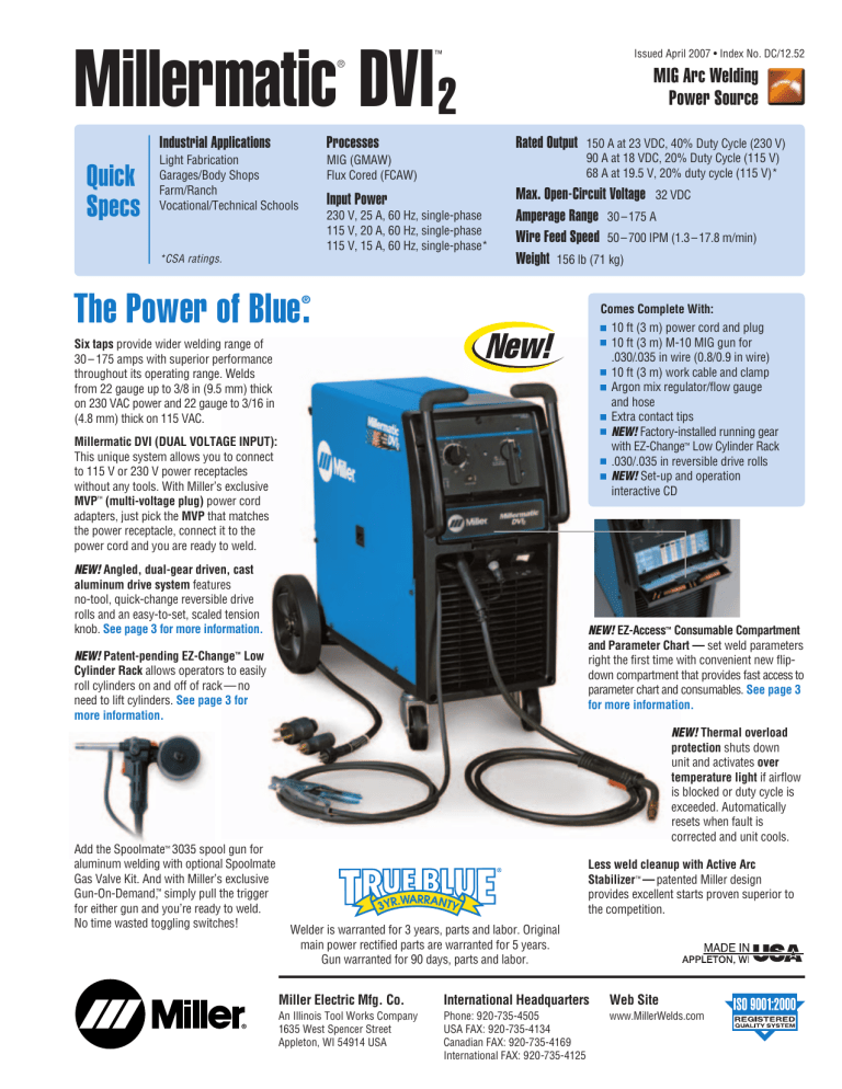 Miller Electric Spoolmate 3035 Spool Gun User manual Miller Electric Spoolmate 3035 Spool Gun User manual