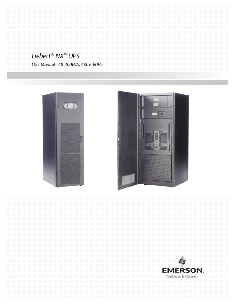 Liebert NX, Liebert NX User manual Liebert NX, Liebert NX User manual