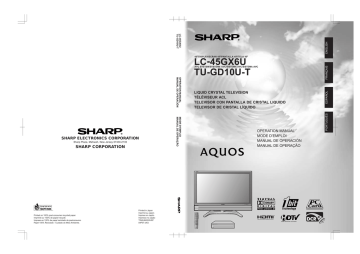 Sharp LC-45GX6U Operating instructions Sharp LC-45GX6U Operating instructions