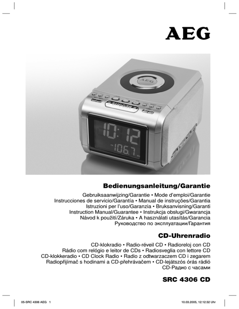 AEG SRC 4306 CD Instruction manual AEG SRC 4306 CD Instruction manual