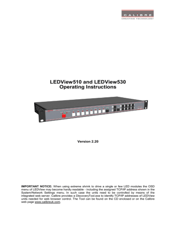 Calibre UK LEDView-510 Operating instructions | Manualzz