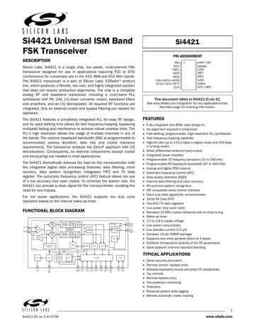 Silicon Laboratories SI4421 Datasheet | Manualzz