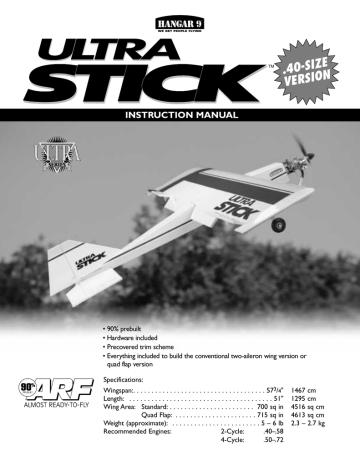 Ultra Stick Hangar 9 Instruction manual | Manualzz Ultra Stick Hangar 9 Instruction manual | Manualzz