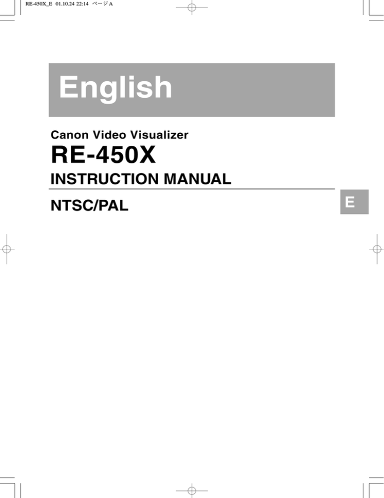 Canon RE-450X Instruction manual Canon RE-450X Instruction manual