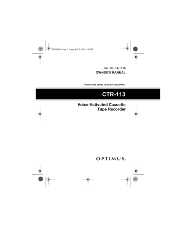 Radio Shack CTR-94 Owner's manual Radio Shack CTR-94 Owner's manual