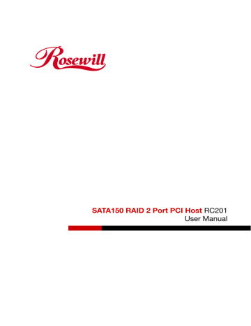 Rosewill SATA 150 RAID 2 Port PCI Host RC201 User manual | Manualzz