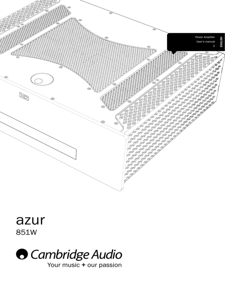 Cambridge Audio 851E User manual Cambridge Audio 851E User manual
