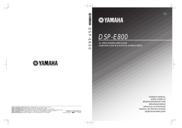Yamaha DSP-E800 Owner's manual | Manualzz