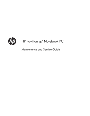 HP Pavilion g7-2200 Notebook PC series Maintenance and Service Guide | Manualzz