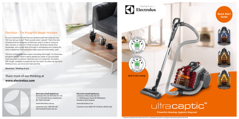 Electrolux ultracaptic, ACN 1 Operating instructions Electrolux ultracaptic, ACN 1 Operating instructions