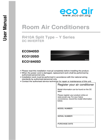 Eco Air ECO120SD User manual Eco Air ECO120SD User manual