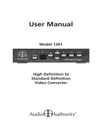 Audio Authority 1361 User manual | Manualzz