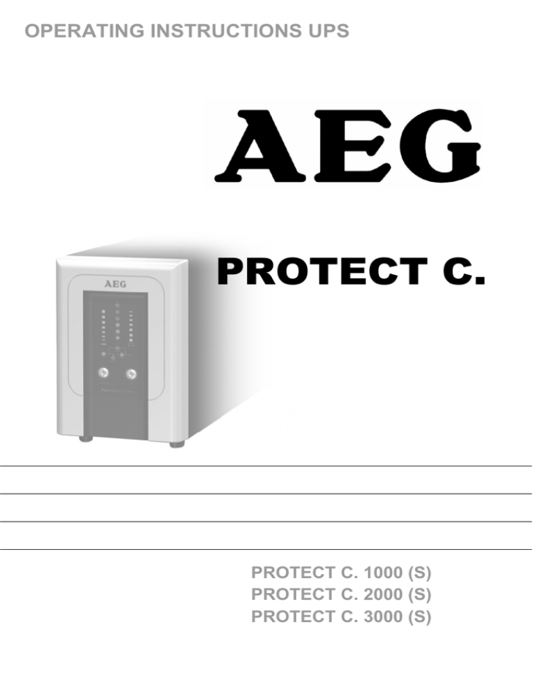 AEG PROTECT C. 1000 (S) Operating instructions AEG PROTECT C. 1000 (S) Operating instructions