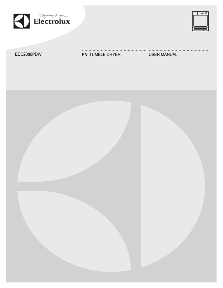 Electrolux EDC2086PDW User manual Electrolux EDC2086PDW User manual