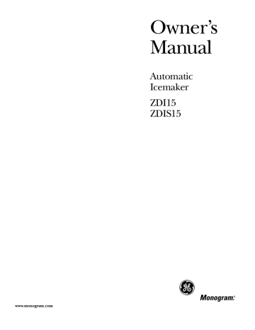 Owner's manual | Monogram ZDIS15 Owner`s manual | Manualzz