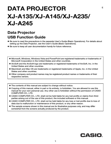 Casio XJ-A235 Guide, XJ-A135 Guide, XJ-A245 Guide, XJ-A145 Guide Manual Casio XJ-A235 Guide, XJ-A135 Guide, XJ-A245 Guide, XJ-A145 Guide Manual