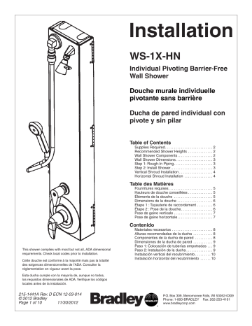 Bradley WS-1X-HN Installation manual | Manualzz