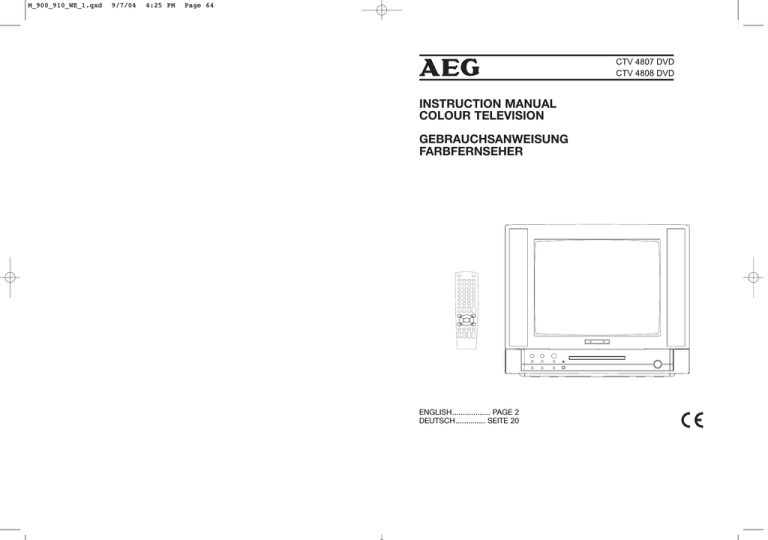 AEG CTV 4807 DVD User manual AEG CTV 4807 DVD User manual