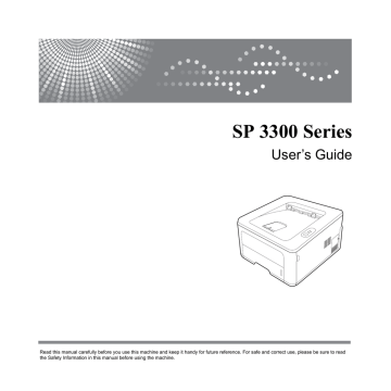 Savin Aficio SP3300DN User's Guide Savin Aficio SP3300DN User's Guide