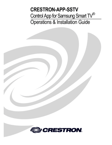 Crestron CRESTRON-APP-SSTV Installation guide | Manualzz