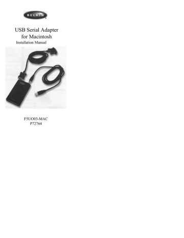 Belkin F5U003-MAC Installation manual Belkin F5U003-MAC Installation manual