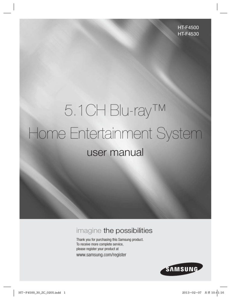 Samsung HT-F450K User manual Samsung HT-F450K User manual