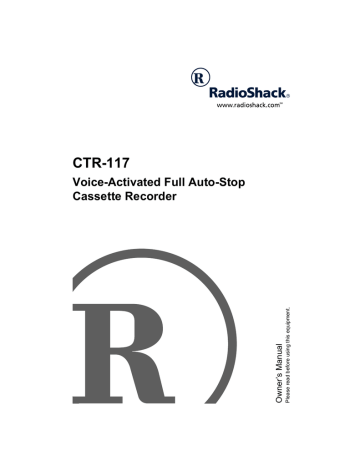 Radio Shack CTR-117 Owner's manual Radio Shack CTR-117 Owner's manual