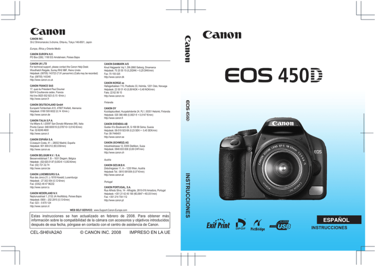Canon 450D - EOS Rebel XSi, EOS 450D Owner's manual Canon 450D - EOS Rebel XSi, EOS 450D Owner's manual