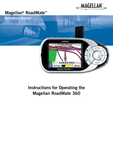 Selecting Destinations. Magellan RoadMate 360 - Automotive GPS Receiver, P-110, RoadMate 360 | Manualzz