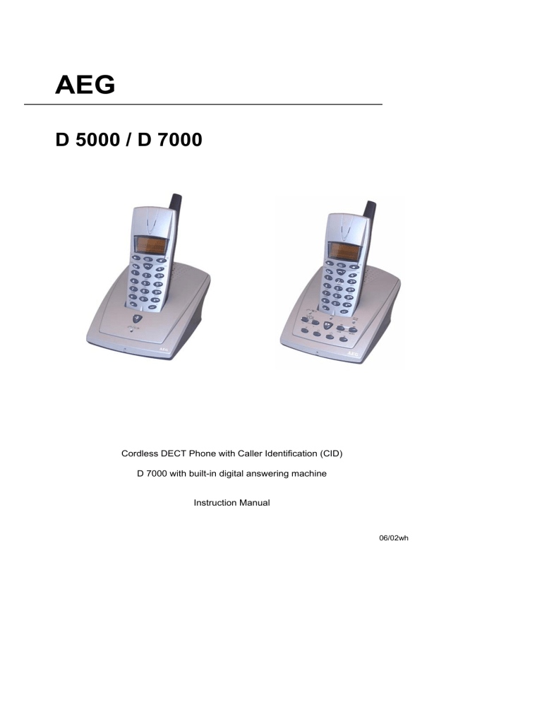 AEG D 5000 User manual AEG D 5000 User manual
