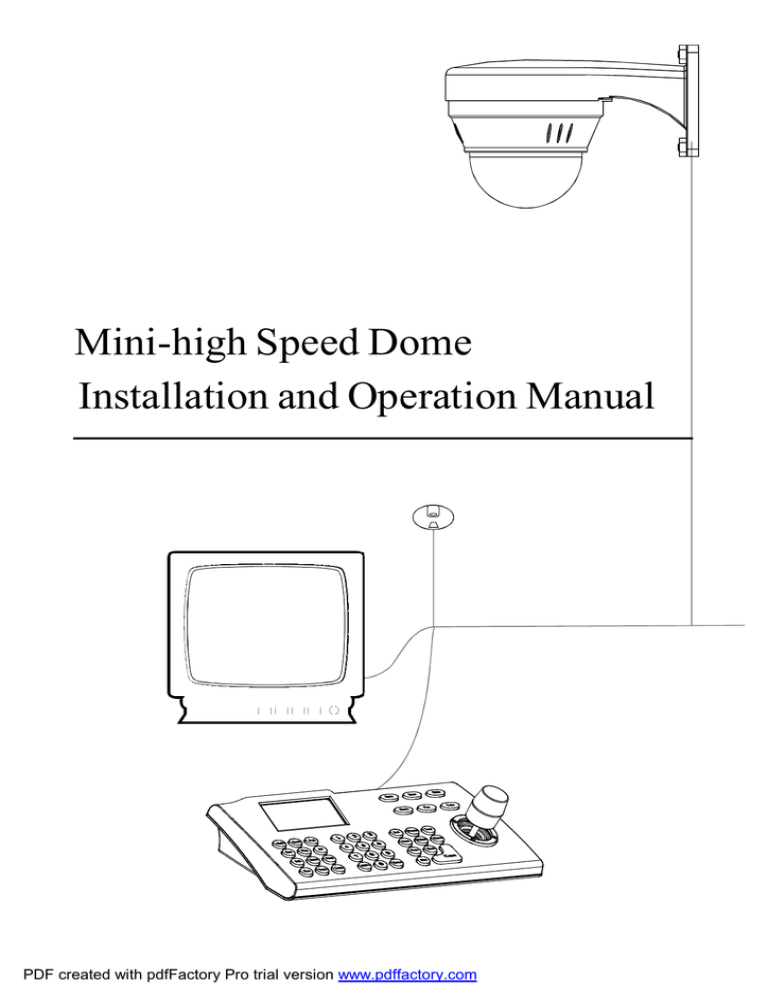 Security Point Infrared Mini high speed dome User manual Security Point Infrared Mini high speed dome User manual