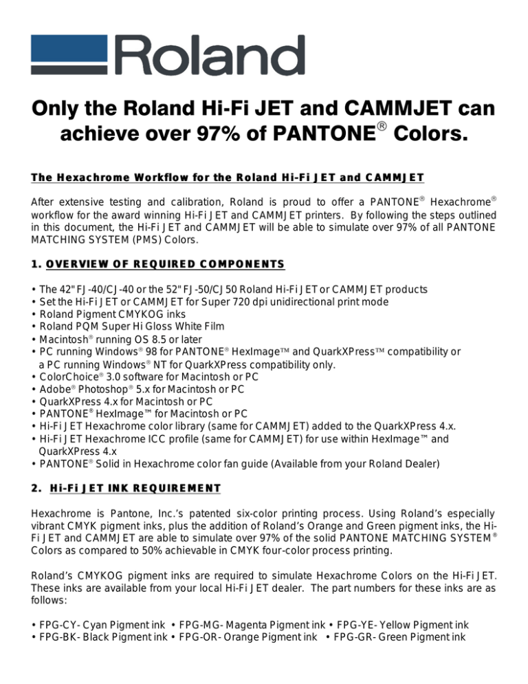 Roland FJ-40 Specification Roland FJ-40 Specification