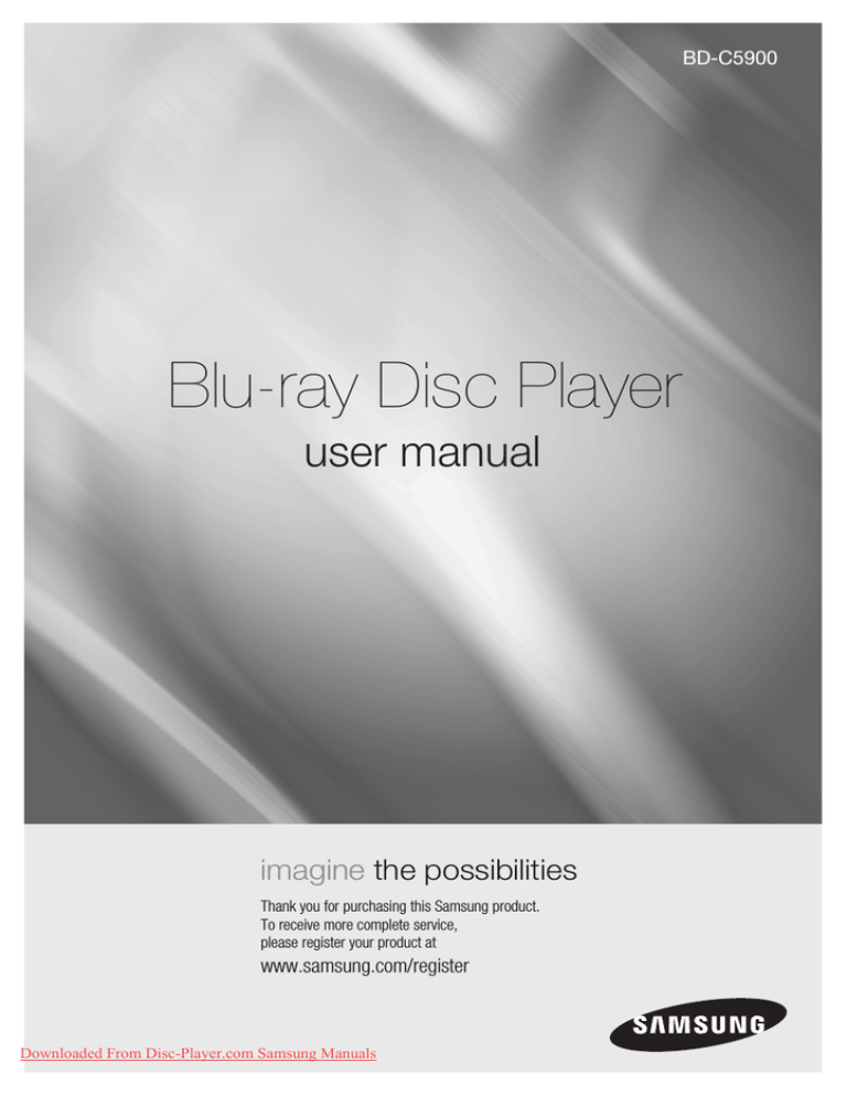 Samsung BD-C5900 User manual Samsung BD-C5900 User manual