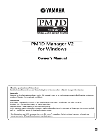 Basic operation. Yamaha PM1D, V2 | Manualzz