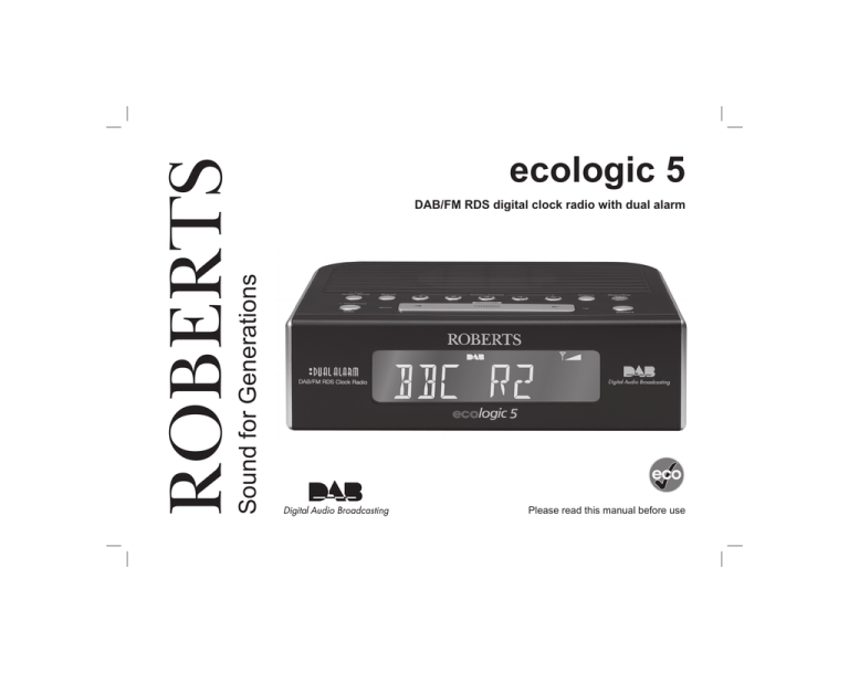 Roberts ECO5( Rev.1) , ECO5, ecologic 5 User guide Roberts ECO5( Rev.1) , ECO5, ecologic 5 User guide