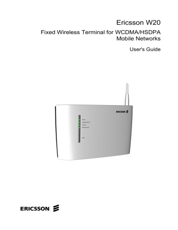 Ericsson W20 User's Guide Ericsson W20 User's Guide