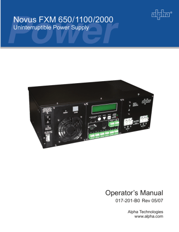 3.2 Turning the UPS On and Off. Alpha Novus FXM 650 | Manualzz