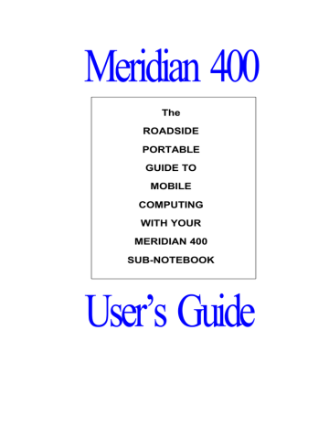 ZEOS Meridian 400 User's Guide ZEOS Meridian 400 User's Guide
