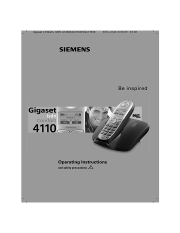 Siemens Gigaset 4110 Comfort Operating instructions | Manualzz Siemens Gigaset 4110 Comfort Operating instructions | Manualzz