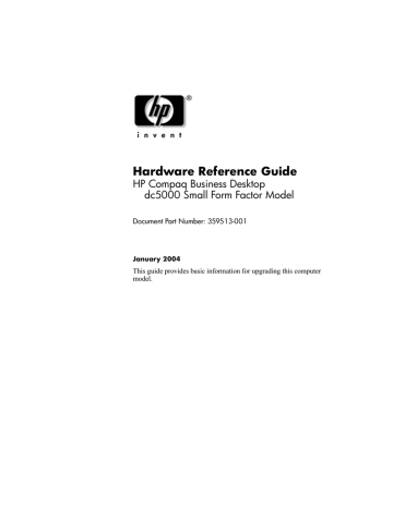 HP Compaq dc5000S Reference guide HP Compaq dc5000S Reference guide