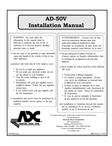 ADC AD-50V Installation manual | Manualzz