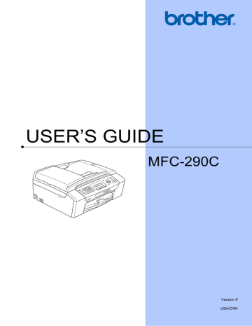 Brother MFC-290C All in One Printer User`s guide | Manualzz Brother MFC-290C All in One Printer User`s guide | Manualzz