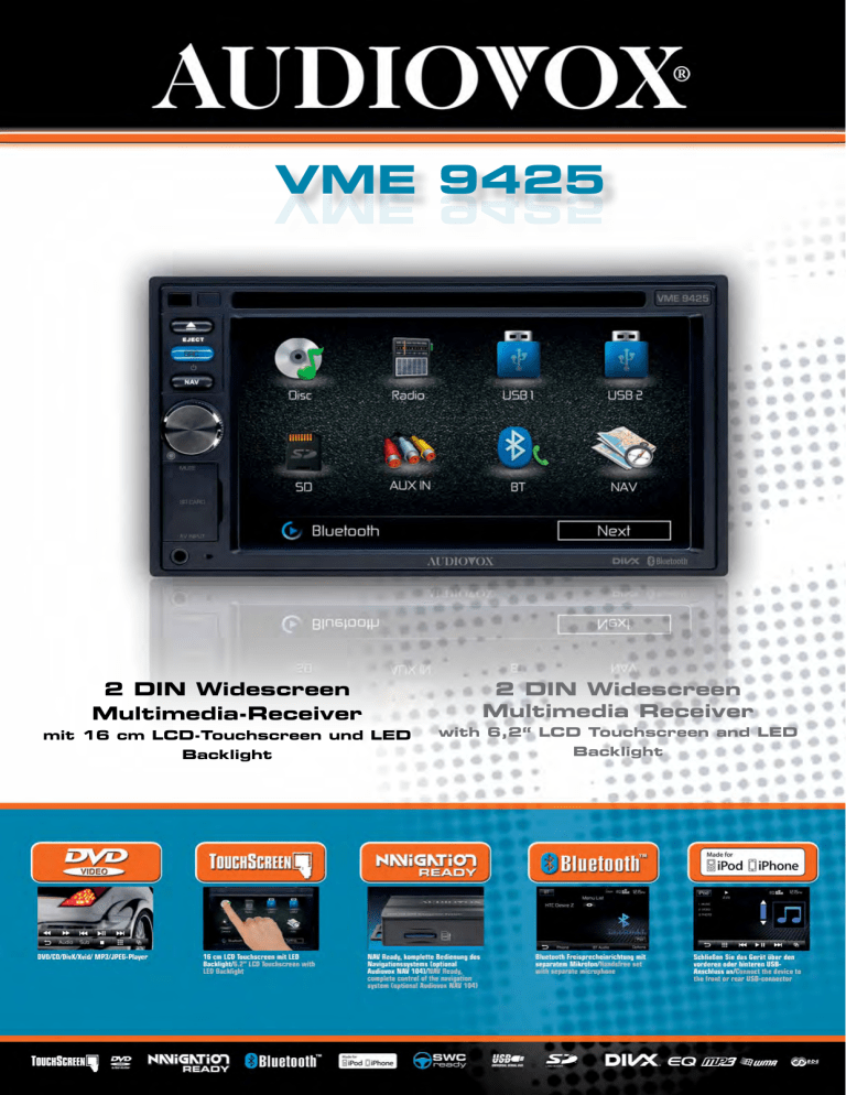 Audiovox VME 9425 User manual Audiovox VME 9425 User manual