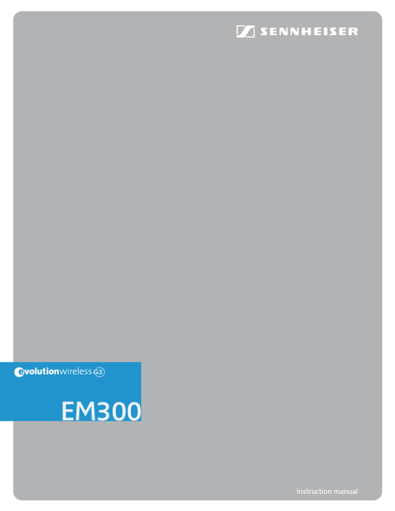 Sennheiser SK 300 G3 User manual Sennheiser SK 300 G3 User manual