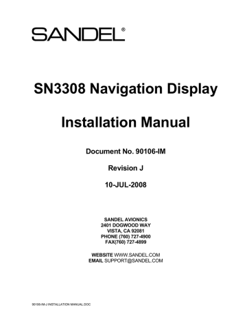 Sandel SN3308 Installation manual | Manualzz