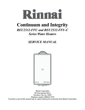 Rinnai REU-VR2632FFUG User manual Rinnai REU-VR2632FFUG User manual