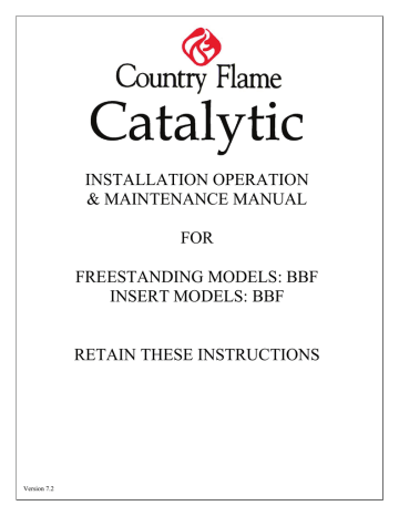 Country Flame Catalytic BBF Series Specifications | Manualzz