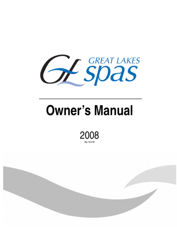 Owner's manual | Emerald Spa Great Lakes Spa 2008 Owner`s manual | Manualzz