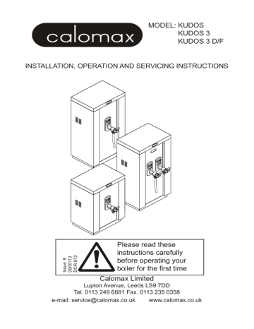 Calomax KUDOS 6 DUAL FLOW Operating And Service Instructions | Manualzz