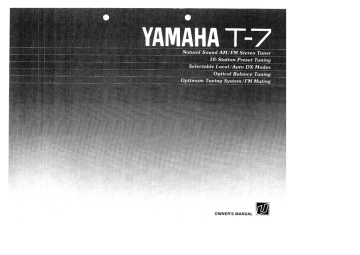 Yamaha T-7 Owner's manual Yamaha T-7 Owner's manual